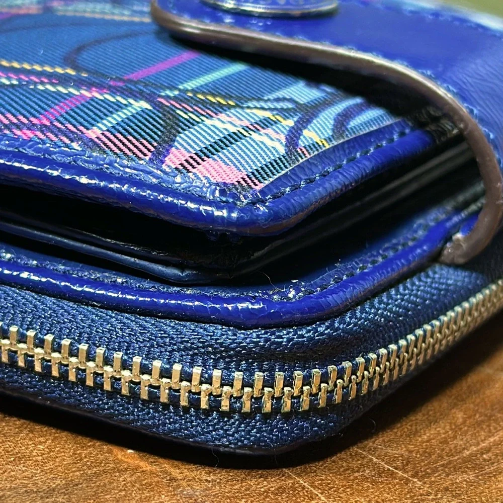 COACH Signature Tartan Snap Wallet - Picture 6 of 16
